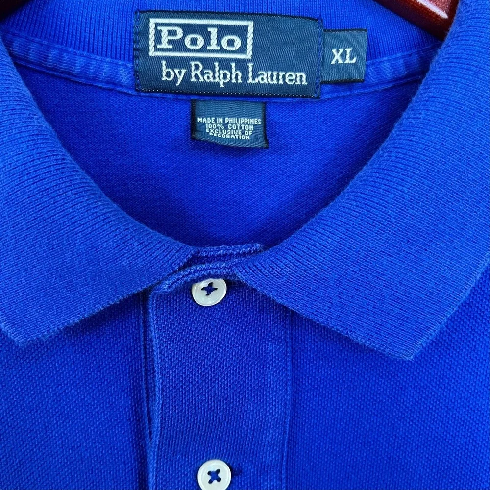 Polo Ralph Lauren Polo Shirt Mens XL Blue Orange Pony Golf Country Club Preppy